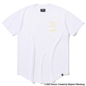 【ボトルフォルダープレゼント中】【2023AW】スポルディング　Tシャツ　スポンジ・ボブ　メイドフォー　ザ　ゲーム（半袖） H/S SHIRTS　ホワイト SMT23144s［SPALDING］