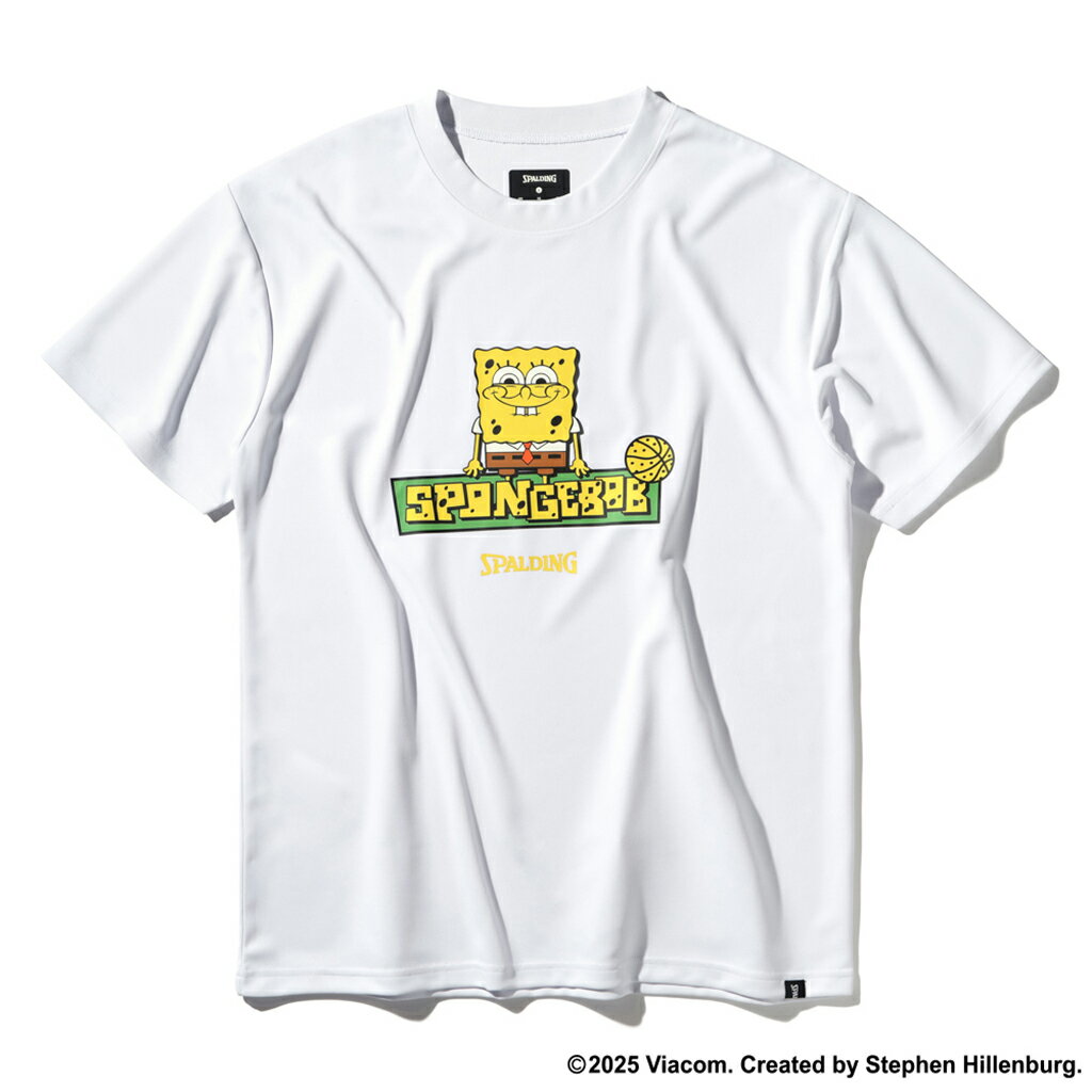 スポルディング　Tシャツ　スポンジ・ボブ　ロゴ（半袖） H/S SHIRTS　ホワイト　SMT25044S［SPALDING］【2025SS】