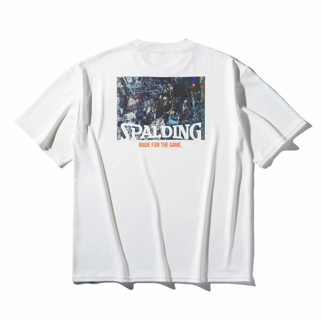 【SPカラビナプレゼント】スポルディング　Tシャツ グランジウォール（半袖） H/S SHIRTS　ホワイト　SMT25120［SPALDING］【2025AW】