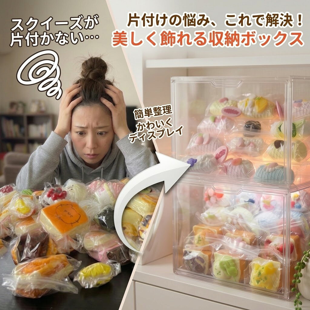 【9月5日限定★抽選で最大100％ポイントバック！(要エントリー)】【MOCCHI.】スクイーズ収納 ケース クリア ディスプレイケース 透明 コレクションケース 卓上 ほこり防止 展示ボックス 36*27*22cmサイズ 3段数 smilekankyo1-10000148 HAFOS オンラインショップ サンプル画像3