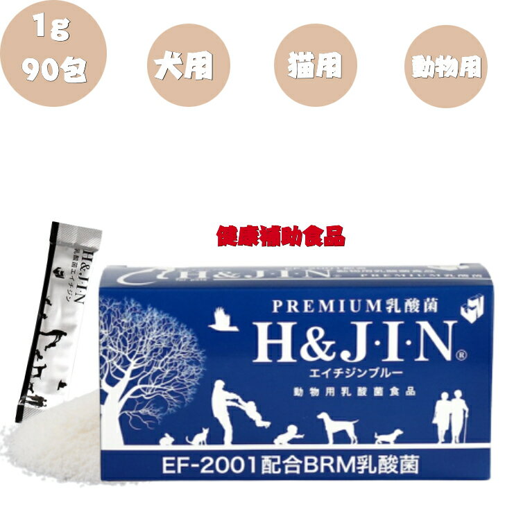 乳酸菌 エイチジンブルー 【動物用】 1g 90包 犬 猫 ペット ドッグ キャット サプリメント 歯 疲労回復 体臭 口臭 アレルギー 骨 筋肉 サポート 国産 H&JIN 免疫