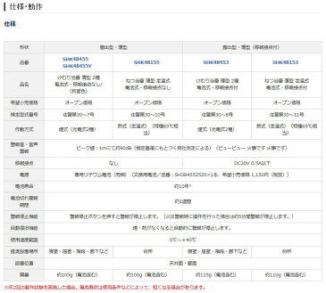 火災警報器 薄型 電池式 Panasonic（パナソニック ） けむり当番 SHK48455（SHK38455後継機種）4個＋ねつ番　SHK48155（SHK38155後継機種）1個セット