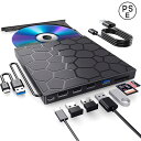 『2025年最新高速モデル・多機能1台』 USB3.0&Type-C対応 光学式CD/DVDドライブ 外付け 薄型軽量設計 読み書き両対応 Windows11/10/8/7/XP & Mac対応 M-DISC対応 TF/SDカードスロット&USBポート搭載 DVDプレーヤー パソコン用
