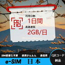 【サクッと開通】eSIMカード かんたん設定で即時利用! 5分で開通 データ通信専用 格安プリペイドSIM 出張・旅行に最適 1日間 2GB/日 日本 Japa...