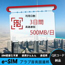 【サクッと開通】eSIMカード かんたん設定で即時利用! 5分で開通 データ通信専用 格安プリペイドSIM 出張・旅行に最適 3日間 2GB/日 アラブ首長国連...