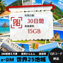 【サクッと開通】eSIMカード かんたん設定で即時利用! 5分で開通 データ通信専用 格安プリペイドSIM 出張・旅行に最適 30日間 合計15GB 世界25地...