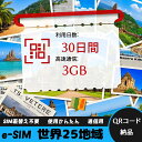 【サクッと開通】eSIMカード かんたん設定で即時利用! 5分で開通 データ通信専用 格安プリペイドSIM 出張・旅行に最適 30日間 合計3GB 世界25地域...