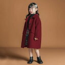 女の子 秋冬 コート 韓国風 キッズコート 子供コート 学生 おしゃれ 可愛い 暖かい 100 110 120 130 140 150 160 レッド ロングコート キッズ 子供服 アウター トップス