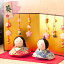 雛人形 ひな人形 ちりめん コンパクト 小さい ミニ お雛様 【おすまし福雛(花屏風付)】『龍虎堂』【リュウコドウ】