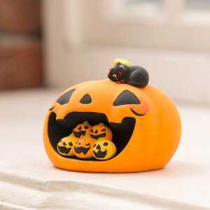 ハロウィン リュウコドウ パンプキンハウス 小物 オブジェ 飾り 黒猫 グッズ かぼちゃ おもちゃ
