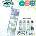 クリア ワンタッチボトル 550ml 冷凍 ウォーターボトル おしゃれ タンブラー 軽量 アウトドア ピクニック ランチ 水筒 マイボトル ヨガ ジム 保温 プレゼント ギフト 大容量 メモリ付き かわいい フック付き ワンタッチ かわいい ビスク 敬老の日
