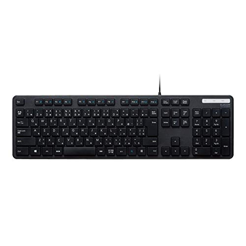エレコム キーボード 有線 メンブレン 薄型 フルキーボード ブラック TK-FCM108XBK 送料無料