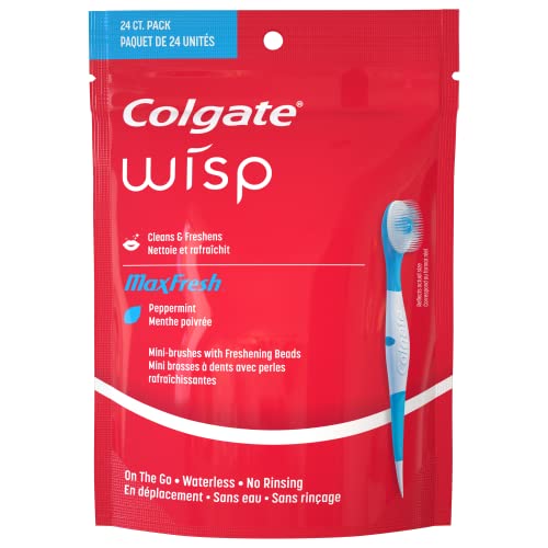 Colgate Wisp Portable Mini-Brush Max Fresh Peppermint 24 Count by Co 送料無料