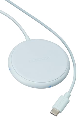エレコム ワイヤレス充電器 Qi 正規認証品 コンパクトサイズ 5W ケーブル一体(1m) 滑り止めパッド 動作確認用LED USB充電 送料無料