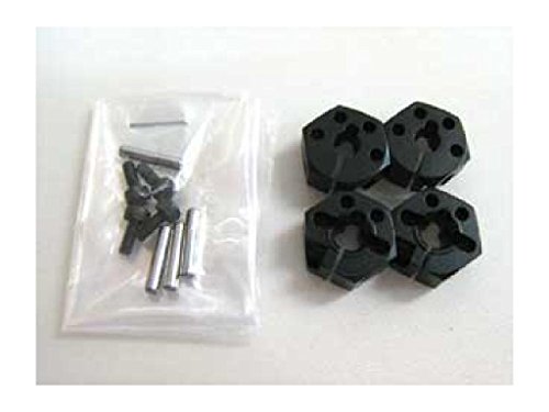 スクエア アルミクランプ六角ホイールハブ (タミヤTT-01 02用) 6mm幅 黒 送料無料