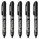 ぺんてる 油性ペン ノック式ハンディS Pentel PEN 丸芯・細字 黒 XNXS15-AP 5本 送料無料