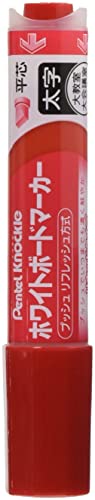 ぺんてる ホワイトボードマーカー ノックル 平芯 太字 赤 5本 XEMWL6WB 送料無料