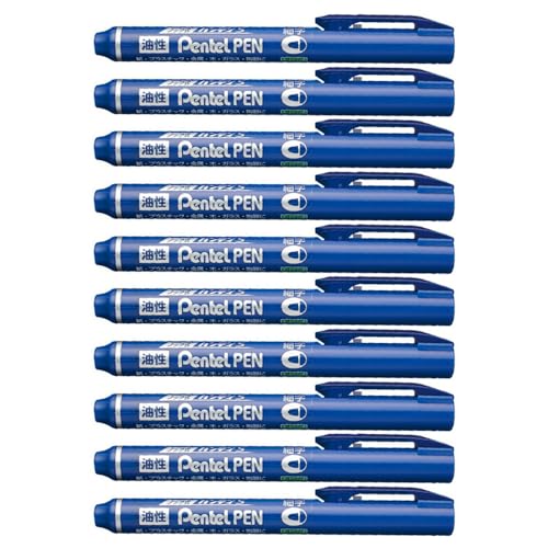 乐天商城 - ぺんてる ノック式油性マーカー ハンディS PentelPEN 細字 青 10本 NXS15-CP 送料無料