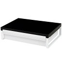 リヒトラブ パソコン台 モニター台 机上台 黒 幅39×奥行25×高さ10cm 引出し付 耐荷重15kg A7341-24 送料無料