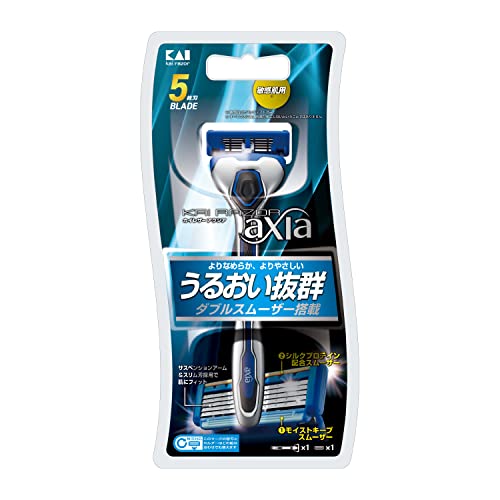貝印 axia カミソリ 替刃 1個付 メンズ 剃刀 ひげそり T字 5枚刃 カイレザー kai razor 送料無料 貝印 axia カミソリ 替刃 1個付 メンズ 剃刀 ひげそり T字 5枚刃 カイレザー kai razor 送料無料