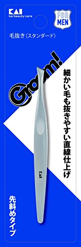 貝印 KAI Groom! 毛抜き 先斜 シルバー ピンセット用 くぼみ付 マユ 日本製 HC3043 送料無料 貝印 KAI Groom! 毛抜き 先斜 シルバー ピンセット用 くぼみ付 マユ 日本製 HC3043 送料無料