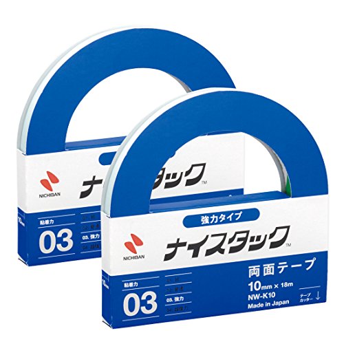 乐天商城 - ニチバン 両面テープ ナイスタック 強力タイプ 2巻入 10mm×18m NW-K10AZ2P 送料無料