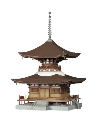 組み立て多宝塔/25.5 cm x 37.3 cm x 6.1 cm/建物-10・Color:多宝塔・組み立て、塗装が必要なプラモデル。別途、工具、塗料等が必要。日本最古の多宝塔、鎌倉時代の建築美を今に伝えます。