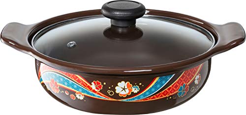 高木金属 両手鍋 卓上鍋 ホーロー IH対応 21cm (1人用) 2.2L 味わい鍋 花楽 (かぐら) HA-KG21 送料無料
