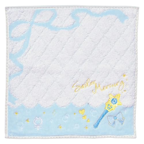 かわいいセーラーマーキュリー/約25×25cm/4085002100・Color:セーラーマーキュリー・パッケージ個数:1・サイズ：約25×25cm / 生産国：中国・組成：綿100％ / 仕様：無撚糸パイルジャカード・スチームシャーリング・刺繍・抗菌防臭加工・ポケットに入る小さいサイズのタオルセーラーマーキュリーモチーフのミニタオルです。パステルカラーで可愛いデザイン♪