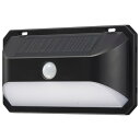 オーム(OHM) LEDセンサーウォールライト ソーラー充電式 昼光色 600ルーメン 屋外 防水 IP65 人感センサー 明暗センサー 送料無料