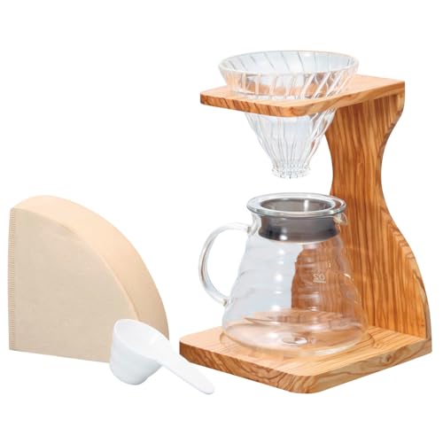 HARIO(ハリオ) V60 オリーブウッドスタンドセット 1~4杯用 コーヒードリッパー プレゼント ギフト 贈り物 VSS-1206 送料無料