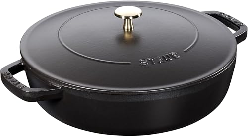 ストウブ(Staub) 「 ブレイザー ソテーパン ブラック 24cm 」 両手 鋳物 ホーロー 鍋 浅型 すき焼き IH対応 【日本正 送料無料