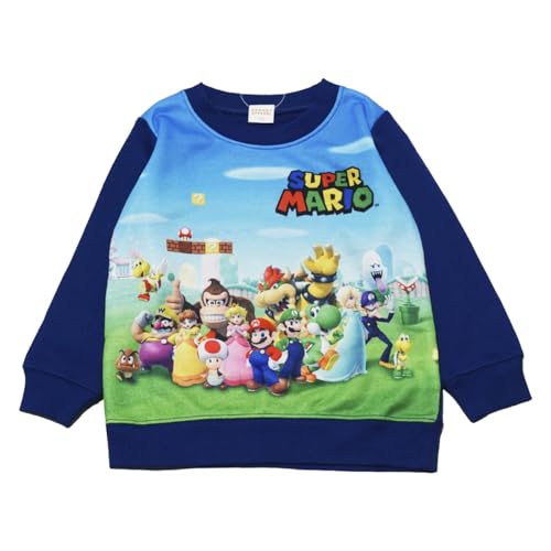 [バンダイ] クラシック fr8926 秋 冬 スーパーマリオ 長袖 スウェットシャツ ボーイズ ネイビー 送料無料