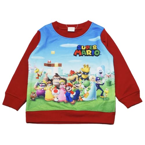 [バンダイ] クラシック fr8923 秋 冬 スーパーマリオ 長袖 スウェットシャツ Super Mario ボーイズ レッド 送料無料