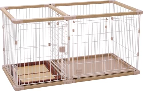 ペティオ (Petio) 犬用 トイレのしつけが出来る ドッグルームサークルPLus ベージュ ワイド 送料無料