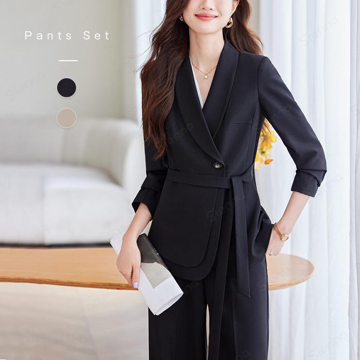 パンツスーツ スーツ レディース セットアップ フォーマル きれいめ 上下セット 2点セット ママスーツ セレモニースーツ フォーマルス..