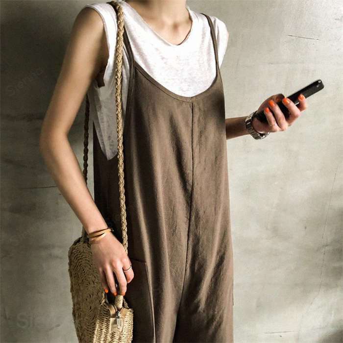 サロペット オールインワン レディース パンツ つなぎ オーバーオール ワイドパンツ ロング ワイド 春 夏 涼しい ゆったり シンプル ポケット 美脚 楽ちん カジュアル 10代 20代 30代 40代 デート お出かけ 通勤 通学 デート キャンプ ママコーデ