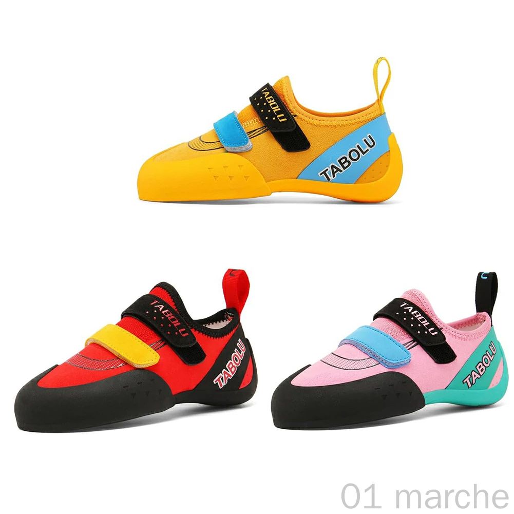 クライミングシューズ キッズ ジュニア ボルダリングシューズ 男の子 女の子用 マジックテープ 軽量 滑り止め 室内クライミング 16.5cm-23.0cm対応 子供用 安全設計で快適な履き心地のクライミングシューズ