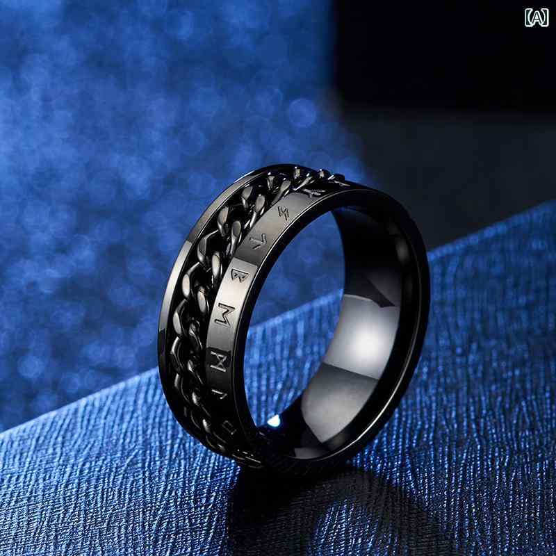 指輪 メンズ リング アクセサリー おしゃれ ジュエリー ユニーク ファッション プレゼント チタン ペア カップル ストリート 黒 シルバー