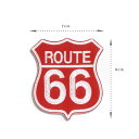 ROUTE66 ルート66 赤 デザインアイロンワッペン パッチ [雑貨 アメリカ カジュアル グッズ ファッション] お手軽 アレンジ