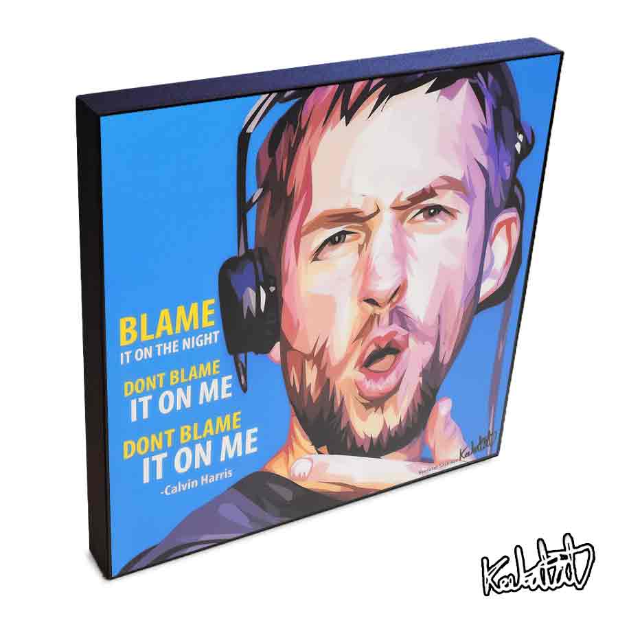 ポップアートフレーム Calvin Harris　カルヴィン・ハリス KEETATAT SITTHIKET アートパネル インテリア 雑貨 店舗 内装 玄関 おしゃれ ポスター 絵 イラスト 壁掛け DJ EDM 音楽 フェス