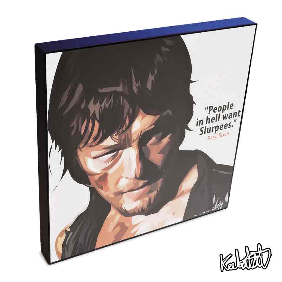 ポップアートフレーム Daryl Dixon（ウォーキングデッド）　ダリル・ディクソン(Norman Reedus)ノーマン・リーダス KEETATAT SITTHIKET アートパネル インテリア 雑貨 おしゃれ ポスター 絵 イラスト 壁掛け ノーマン・リーダス ウォーキング・デッド ホラー 海外ドラマ