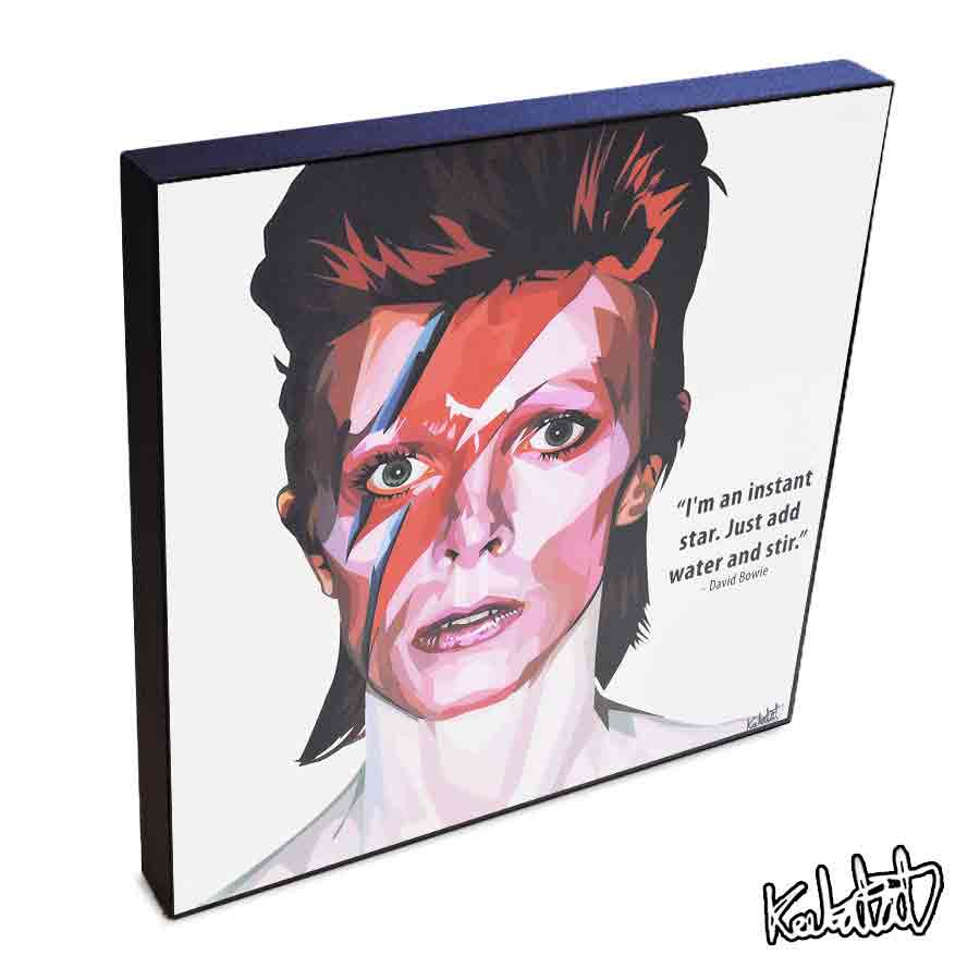 ポップアートフレーム David Bowie　デヴィッド・ボウイ KEETATAT SITTHIKET アートパネル インテリア 雑貨 店舗 内装 玄関 おしゃれ ポスター 壁掛け ロック ポップス スター UK イギリス レジェンド 音楽 アラジン・セイン 1973