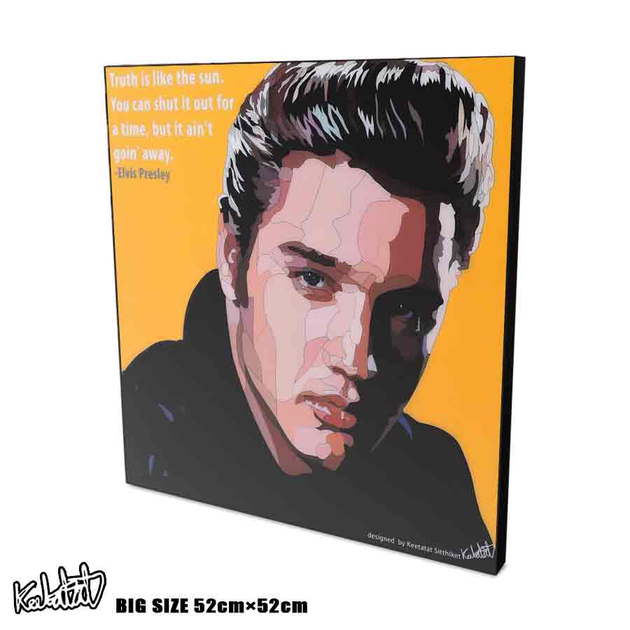 アートパネル 特大52cmサイズ☆ Elvis Presley エルヴィス・プレスリー キング・オブ・ロックンロール King of Rock and Roll アートパネル 音楽ミュージック レジェンド おしゃれ イラスト 絵 絵画 ポップアート アートフレーム 雑貨