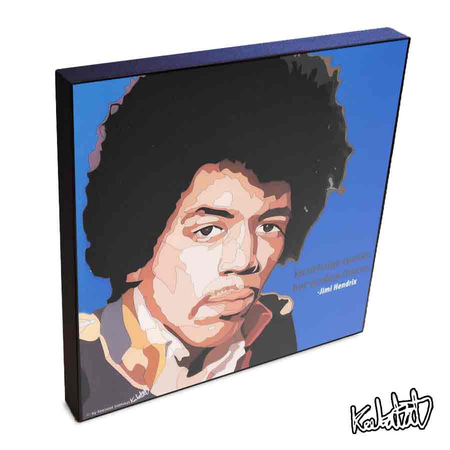 ポップアートフレーム Jimi Hendrix2　ジミ・ヘンドリックス2 KEETATAT SITTHIKET アートパネル インテリア 雑貨 店舗 内装 玄関 おしゃれ ポスター 絵 イラスト 壁掛け ロック ギタリスト 伝説 レジェンド スター 音楽