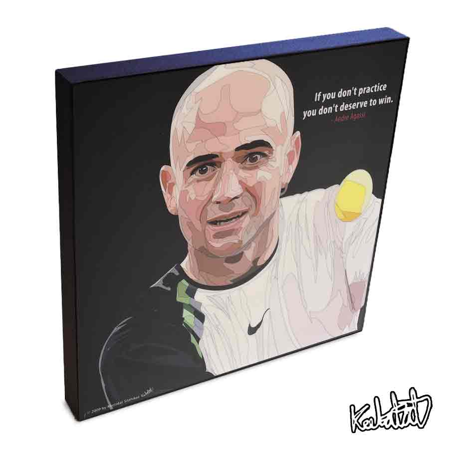 ポップアートフレーム Andre Agassi　アンドレ・アガシ KEETATAT SITTHIKET アートパネル インテリア 雑貨 店舗 内装 玄関 おしゃれ ポスター 絵 イラスト 壁掛け テニスプレイヤー レジェンド