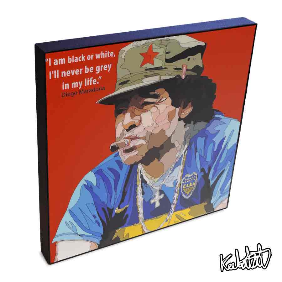 ポップアートフレーム Diego Maradona　ディエゴ・マラドーナ KEETATAT SITTHIKET アートパネル インテリア 雑貨 店舗 内装 玄関 おしゃれ ポスター 壁掛け サッカー選手 アルゼンチン代表 レジェンド スーパースター フォワード