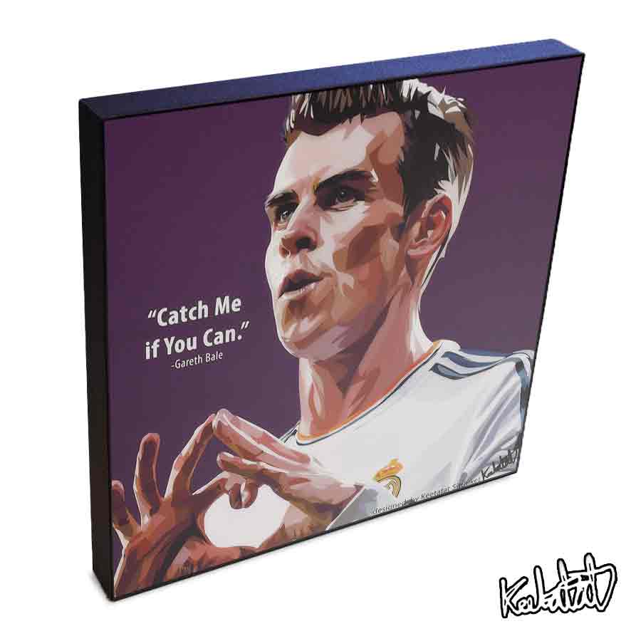 ポップアートフレーム Gareth Bale　ガレス・ベイル KEETATAT SITTHIKET アートパネル インテリア 雑貨 店舗 内装 玄関 おしゃれ ポスター 絵 イラスト 壁掛け サッカー選手 フォワード レアル・マドリード ウェールズ代表