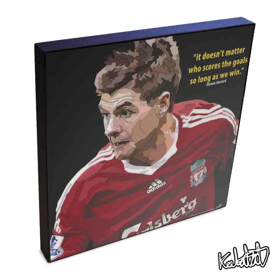 ポップアートフレーム Steven Gerrard (Liverpool) スティーヴン ジェラード KEETATAT SITTHIKET アートパネル インテリア 玄関 ポスター 壁掛け サッカー選手 リヴァプール プレミアリーグ ミッドフィールダー イングランド代表