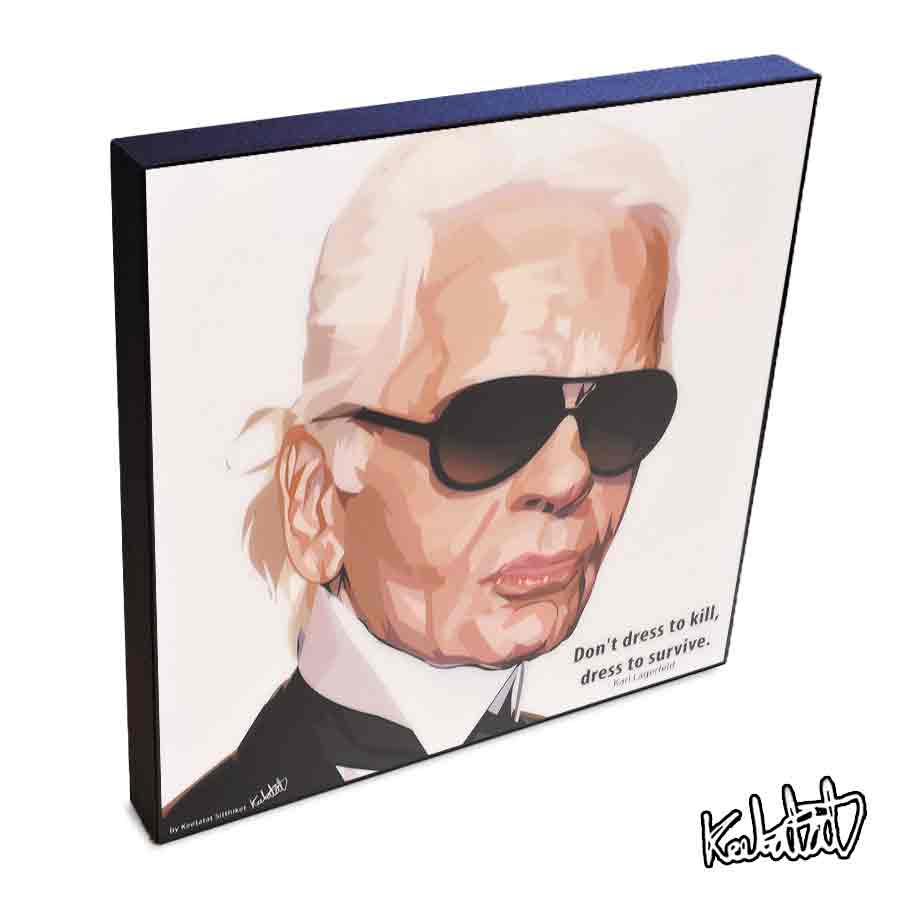 ポップアートフレーム Karl Lagerfeld　カール・ラガーフェルド KEETATAT SITTHIKET アートパネル インテリア 雑貨 店舗 内装 玄関 おしゃれ ポスター 絵 イラスト 壁掛け フェンディ シャネル ファッション デザイナー